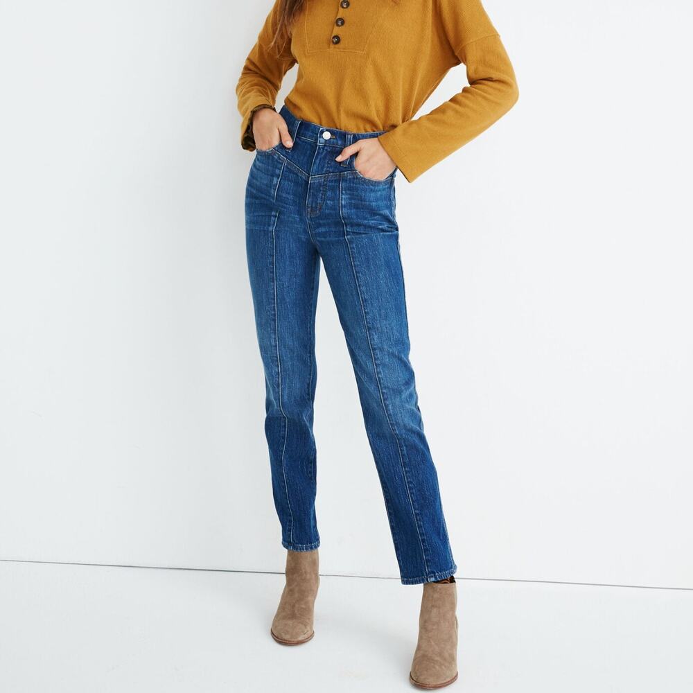 Madewell Classic Straight Jeans in Bandry Wash: Seamed Edition Size 27